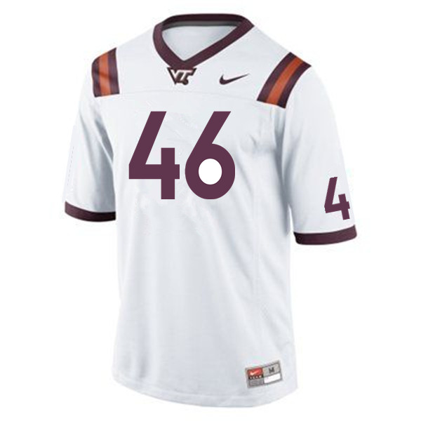 Men #46 Chase Blaker Virginia Tech Hokies College Football Jerseys Sale-White - Click Image to Close